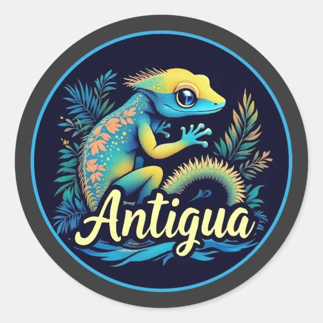 Adesivo Caribe de Antígua Gecko (Frente)