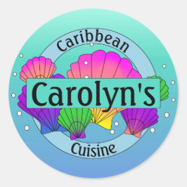 Adesivo Caribe de conchas e bolhas marinhas de cozinha