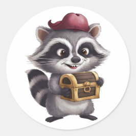 Adesivo Caricatura bonita com o tesouro de Pirate