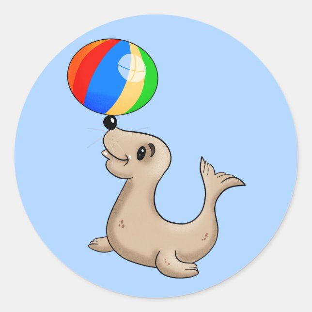 Adesivo Caricatura Brincando com Bola (Frente)