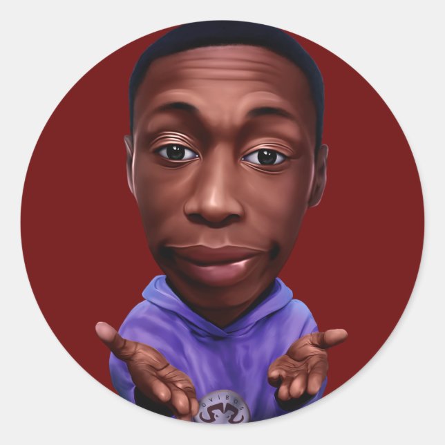 Adesivo Caricatura digital de Khabane "Khaby" Lame. (Frente)