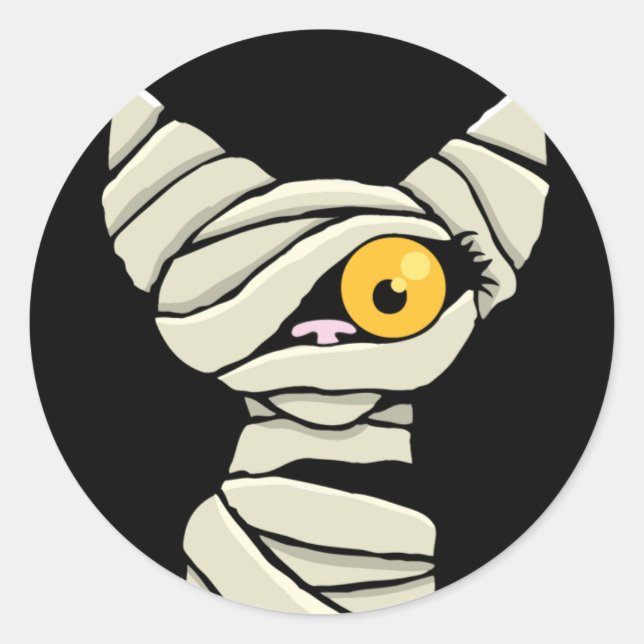 Adesivo Caricatura Mummy Cat Halloween Novelty (Frente)