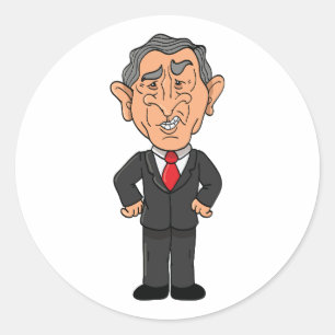 Adesivo Caricatura política engraçada de George W Bush