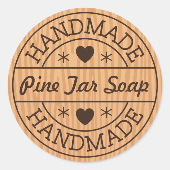 Adesivo Carimbo à mão no nome de produto personalizado da  (Frente)