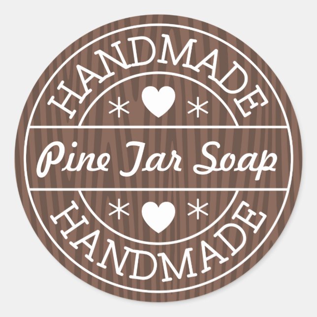 Adesivo Carimbo à mão no nome de produto personalizado de  (Frente)