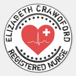 Adesivo Carimbo de Enfermeira Registrado ECG Cardíaco com