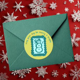 Adesivo Carimbo de Natal Caprichoso Merry Bright Personali