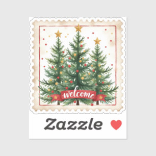 Adesivo Carimbo de Natal Feliz Feriado