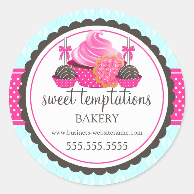 Adesivo Carimbos de Cupcake de Biscoito de Pop de Bolo (Frente)