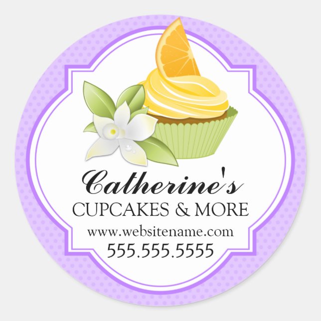 Adesivo Carimbos de Cupcake Lilac Gourmet (Frente)