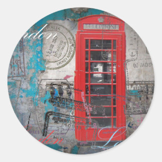 Adesivo carimbos de passaporte London Red Telephone Booth
