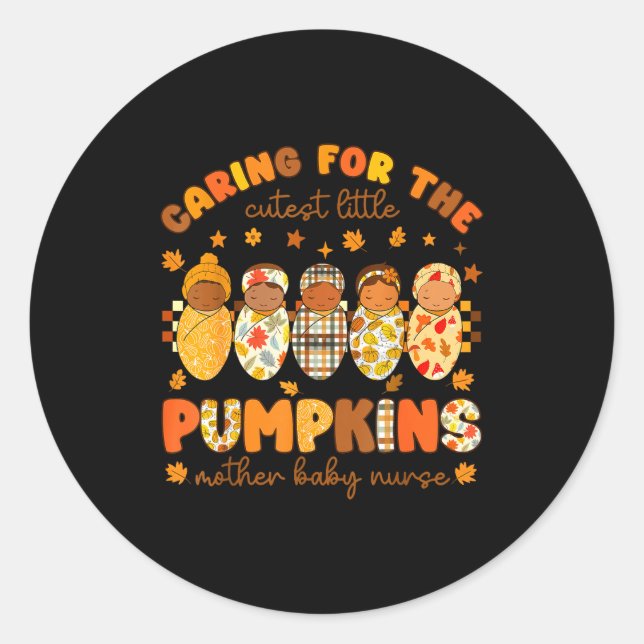 Adesivo Caring For The Cutest Little Pumpkins Mother Baby  (Frente)