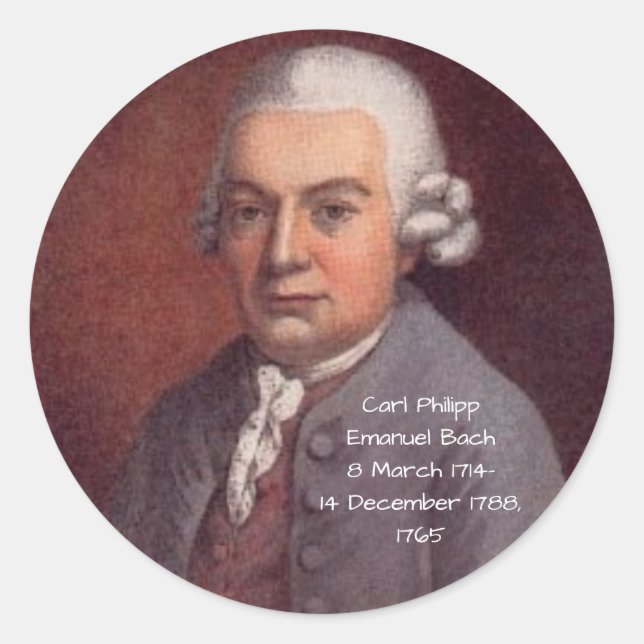 Adesivo Carl Philipp Emanuel Bach 1765 (Frente)