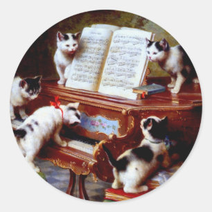 Adesivo Carl Reichert Kittens Tocando Piano