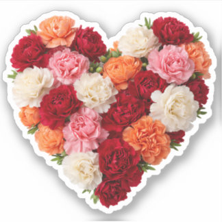 Adesivo Carnation Heart January Birth Flower