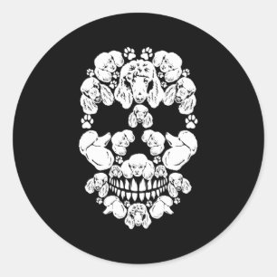 Adesivo Carnaval de Halloween - Poodle Skeleton Skeleton