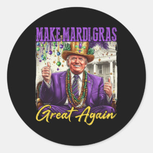 Adesivo Carnaval de Mardi Gras engraçado Donald Trump Mard
