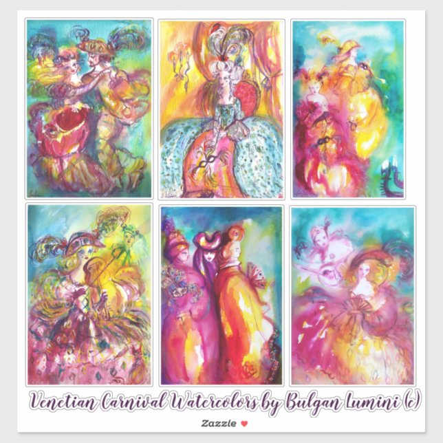 Adesivo CARNAVAL de máscaras do mascarada do carnaval de (Folha)