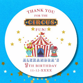 Adesivo Carnaval Red Strike Circus Aniversário Obrigado