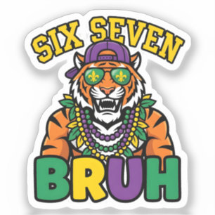 Adesivo Carnaval Six Seven Bruh Flamingo 6 7 Meme 