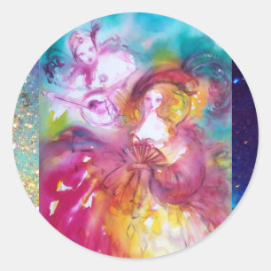 Adesivo Carnaval Venetian de PIERROT E de ARLECCHINA,