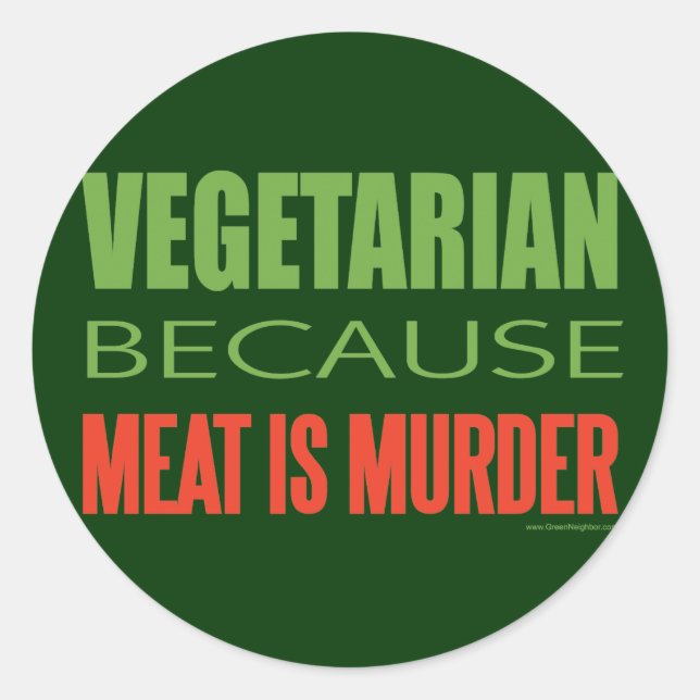 Adesivo Carne É Assassinato - Carne Anti (Frente)