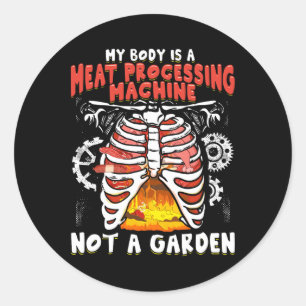 Adesivo Carne Engraçada Anti-Vegan Comendo Carne Engraçada