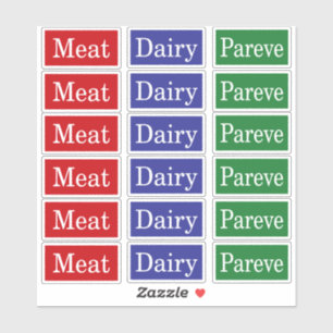 Adesivo Carne Leite Pareve Kosher Labels