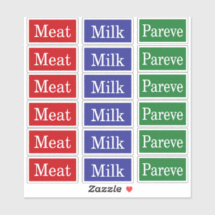Adesivo Carne Leite Pareve Kosher Labels