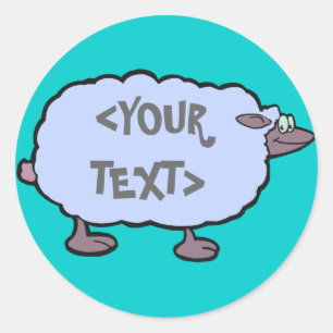 Adesivo Carneiro Azul, <YOUR TEXT>