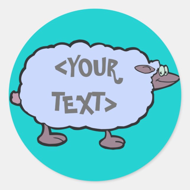 Adesivo Carneiro Azul, <YOUR TEXT> (Frente)