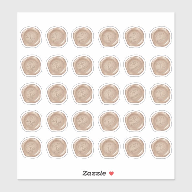 Adesivo Carnes de cera de Rosa Dourada monogramas (Folha)