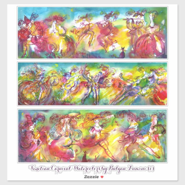 Adesivo CARNIVAL VENICE Mardi Gras Mascarada Dance Music (Folha)