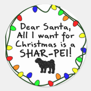 Adesivo Caro Papai noel Shar-Pei