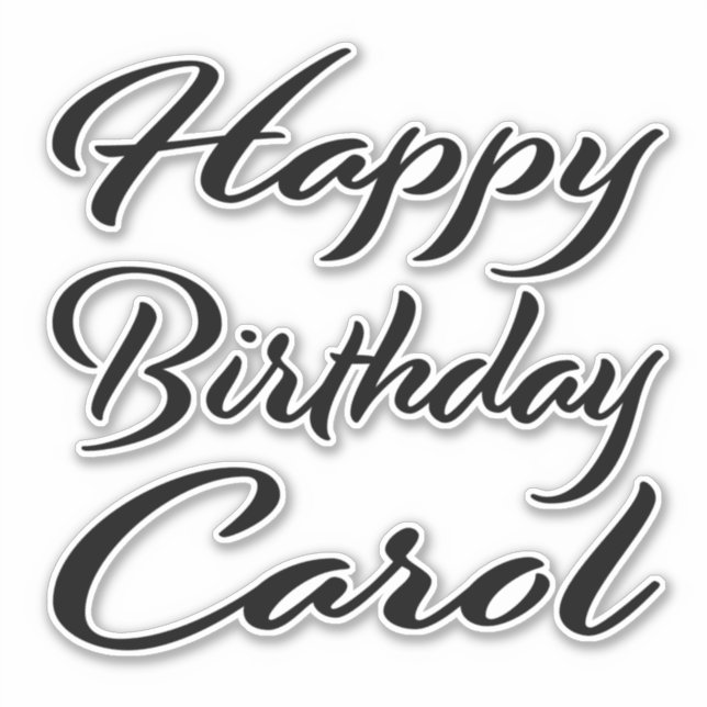 Adesivo Carol Name Vorname black Sticker Geburtstag (Frente)