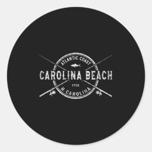 Adesivo Carolina Beach Nc Vintage Cruzou Rods De Pesca