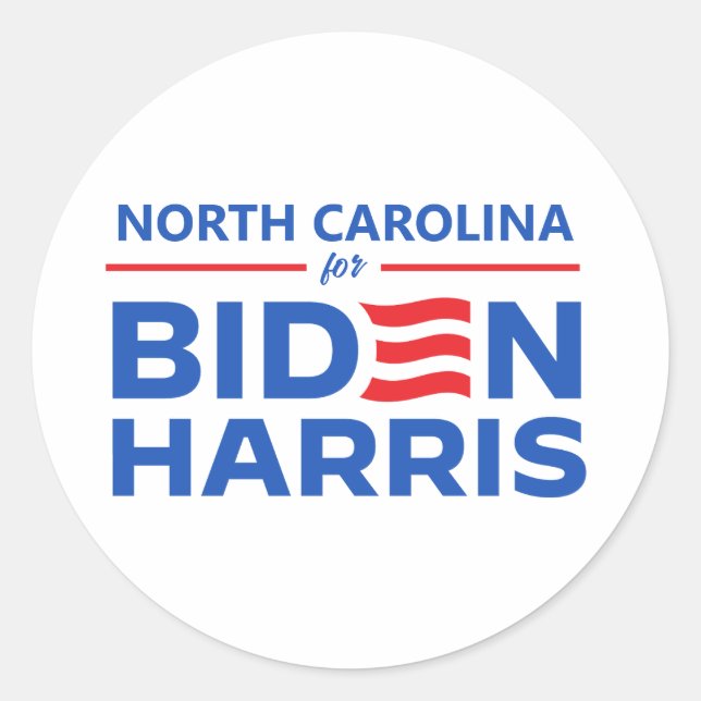 Adesivo Carolina do Norte para Biden Harris (Frente)