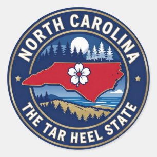 Adesivo CAROLINA DO NORTE Patrimônio do Estado Tar Heel