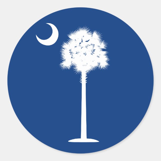 Adesivo Carolina do Sul Palmetto e Crescent Moon Sticker (Frente)