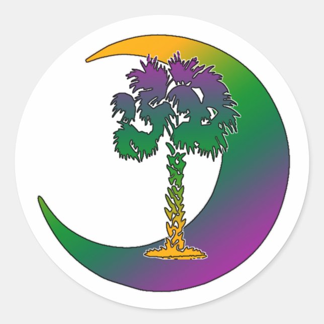 Adesivo Carolina Palmetto e Crescent Rainbow Stickers (Frente)