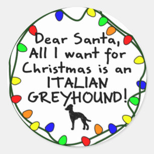 Adesivo Caros Papais noeis, Greyhound Italiano