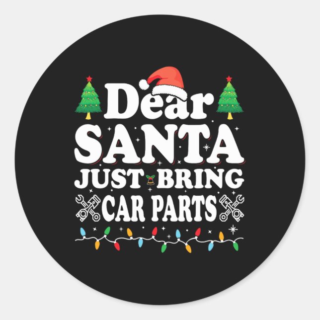 Adesivo Caros Papais noeis, Tragam Peças De Carro Diversão (Frente)