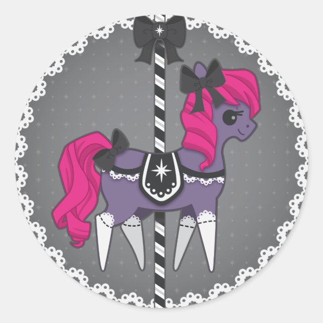 Adesivo Carousel Pony - Lolita Gótica (Frente)