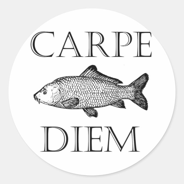 Adesivo Carpe Diem Seize o Dia Carpa Peixe-Carpa Procrasti (Frente)