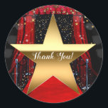 Adesivo Carpete Vermelho Hollywood Dourado Stars Festa de<br><div class="desc">adesivo personalizado,  personalizar com ou sem texto</div>