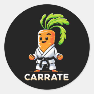 Adesivo Carrate Funny Karate Professor de Cenoura Estudant