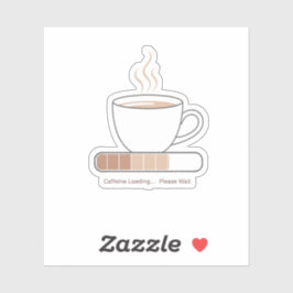 Adesivo Carregamento de Cafeína - Arte de Linha de Café En