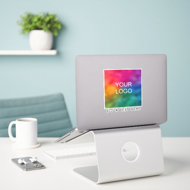 Adesivo Carregamento personalizado moderno Logotipo comerc (Laptop na mesa)