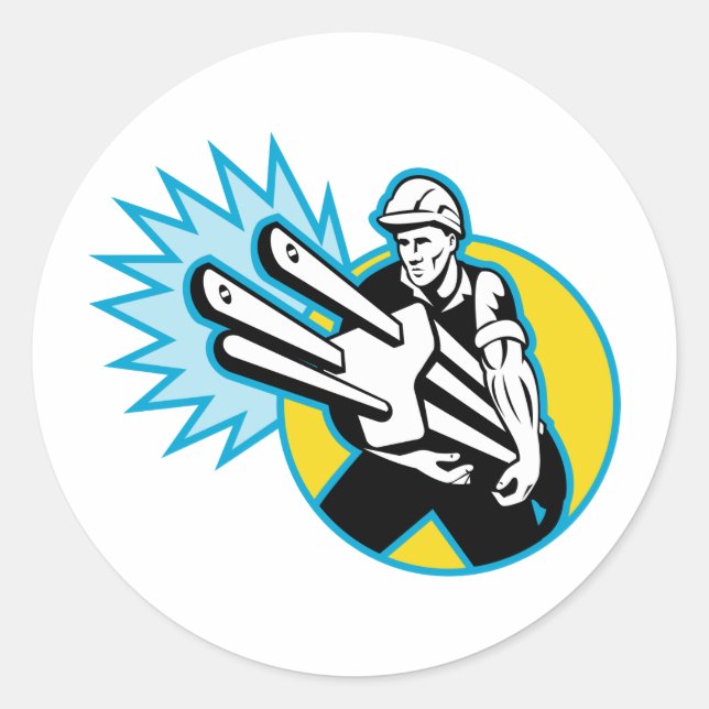 Adesivo Carregando elétrico ou elétrico de um plugue (Frente)