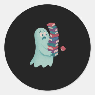 Adesivo Carregando Fantasma Bonito Demasiados Livros Livro